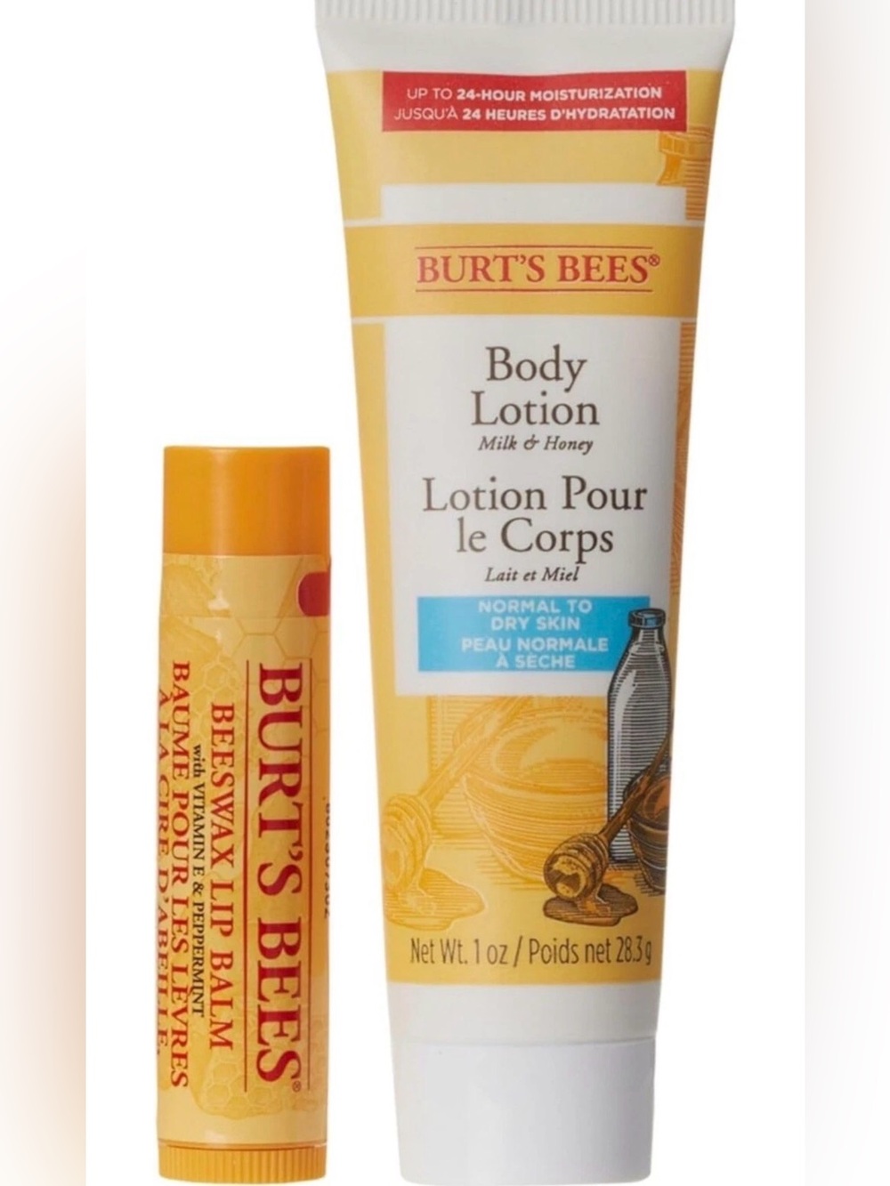 Burt's Bees Milk & Honey Body Lotion with Beeswax Lip Balm